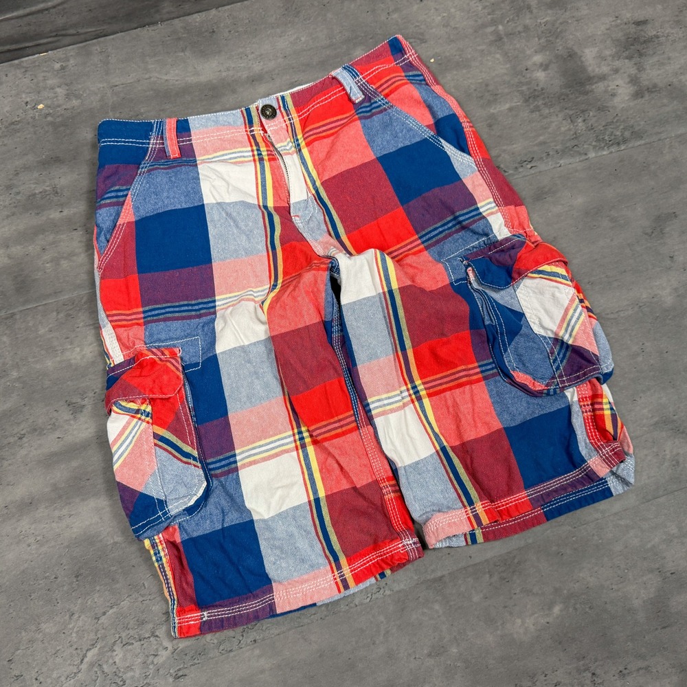 Y2K 2000's 00's Guess Jean's Plaid Checkered Multi Checkered Short's